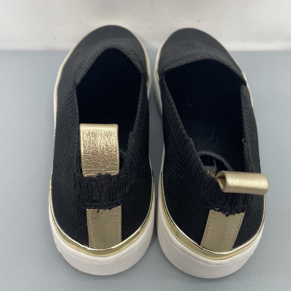 Michael Kors Skyler Knit Sneakers Loafers Slip On Black Gold Womens 8.5 - Picture 9 of 14